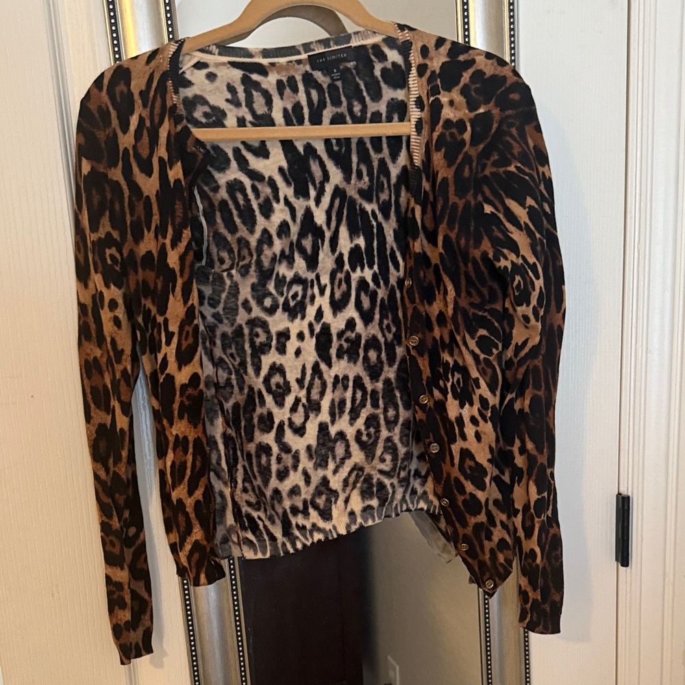 The Limited Brown Leopard Button Down Shirt